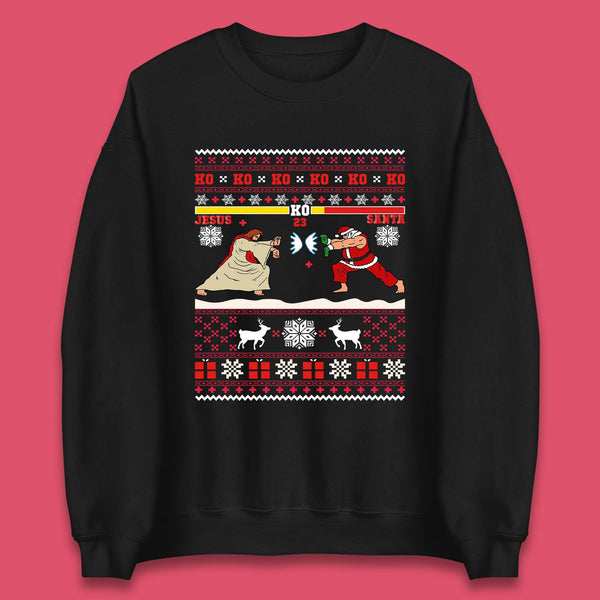 Jesus Vs Santa KO Christmas Unisex Sweatshirt