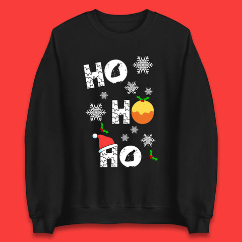 Ho Ho Ho Christmas Santa Hat Happy Christmas Pudding Xmas Festive Unisex Sweatshirt
