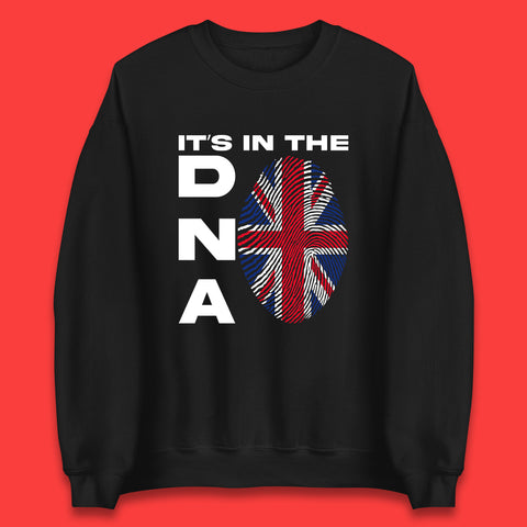 It's In My DNA Uk Union Jack Flag Fingerprint United Kingdom London Souvenirs British Flag Unisex Sweatshirt