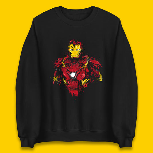 Marvel Avengers Iron Man Distressed Portrait Superhero Comic Book Character Iron-Man Marvel Comics Unisex Sweatshirt