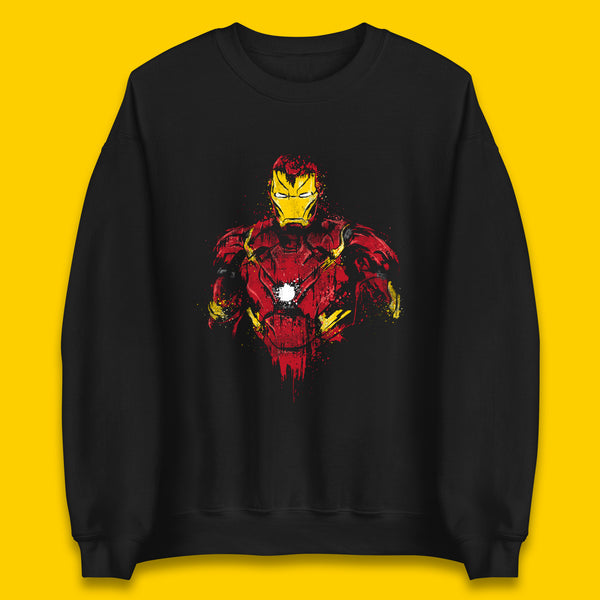 Marvel Avengers Iron Man Distressed Portrait Superhero Comic Book Character Iron-Man Marvel Comics Unisex Sweatshirt
