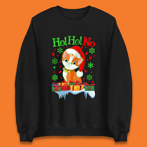 Ho Ho No Meowy Christmas Merry Christmas Cat Lovers Santa Cat Xmas Gifts Unisex Sweatshirt