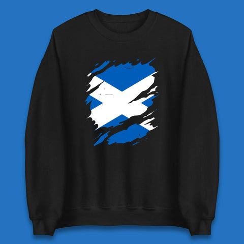 Distressed Scotland Flag Scottish Heritage Ancestry Scot Pride Scottish Flag Unisex Sweatshirt