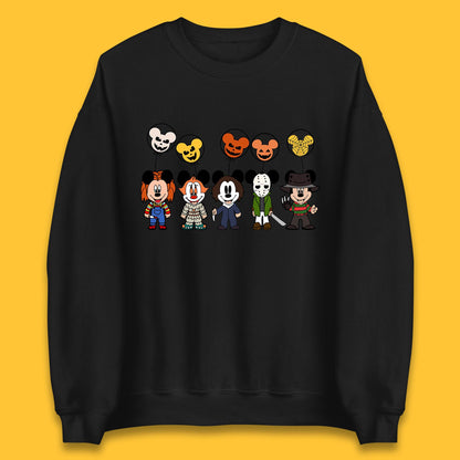 Disney Halloween Friends Horror Movie Characters Mickey Mouse Balloons Unisex Sweatshirt