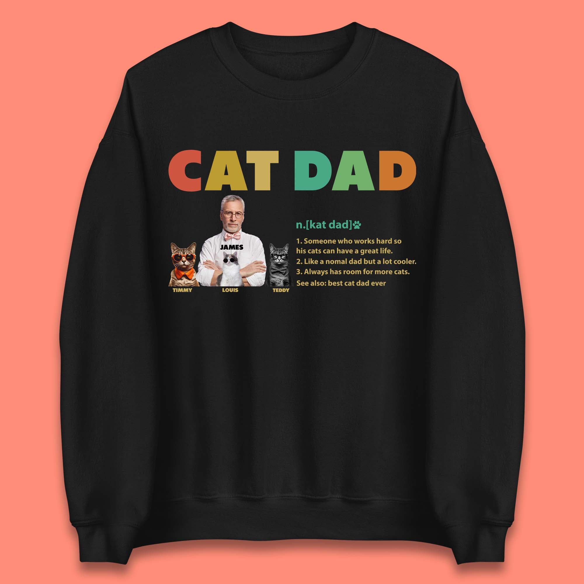 Personalised Cat Dad Unisex Sweatshirt