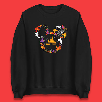 Halloween Mickey Mouse Disney Castle Halloween Elements Scary Boo Unisex Sweatshirt