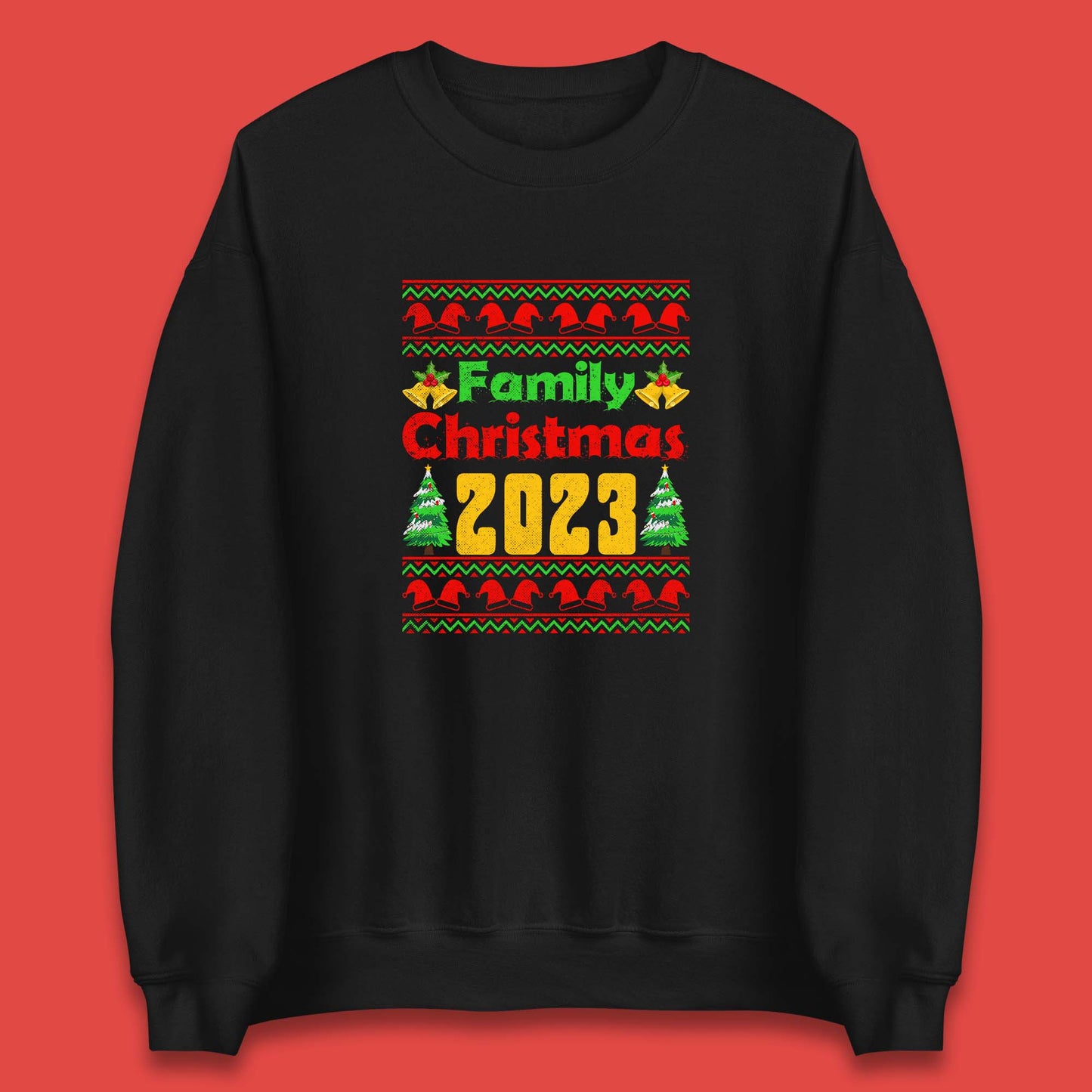 Family Christmas 2023 Holiday Winter Festive Christmas Trees Xmas Season Unisex Sweatshirt