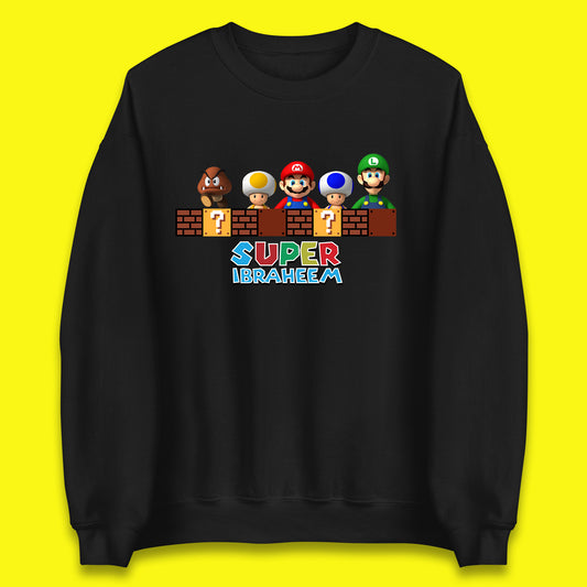 Personalised Super Mario Game Series Your Name Mario Bros Luigi Toad Mega Goomba Mario Unisex Sweatshirt