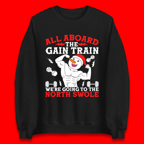 North Swole Snowman Christmas Gym Unisex Sweatshirt