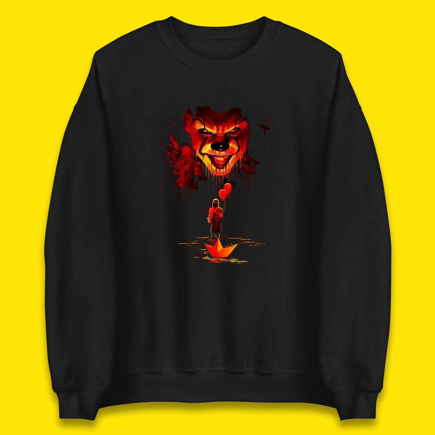 IT Clown Pennywise Halloween Horror Movie Character Serial Killer Clown Costume Unisex Sweatshirt