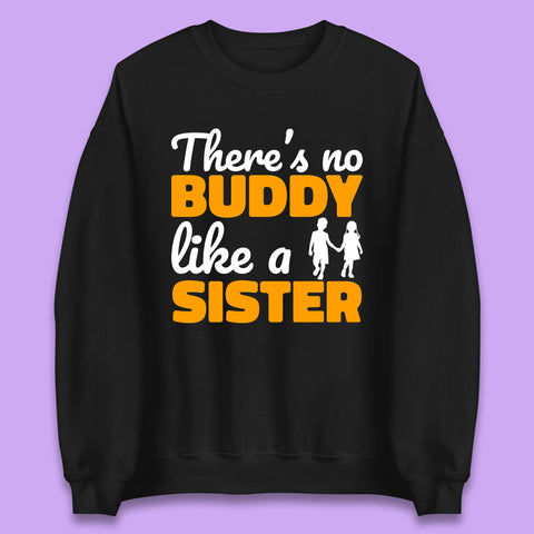 There's No Buddy Like A Sister Funny Siblings Novelty Best Buddy Sister Quote Unisex Sweatshirt