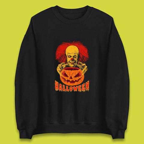 Pennywise Clown Hands Halloween Pumpkin IT Pennywise Clown Horror Movie Fictional Character Unisex Sweatshirt