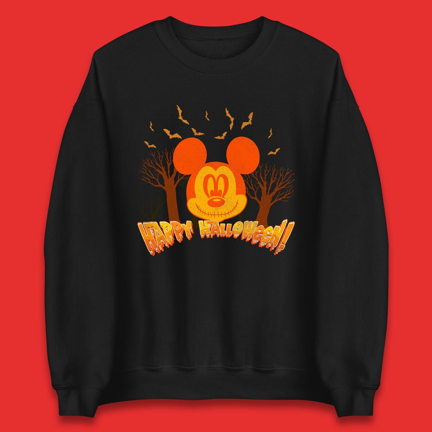 Happy Halloween Mickey Mouse Horror Scary Spooky Jack Face Halloween Disney Trip Unisex Sweatshirt