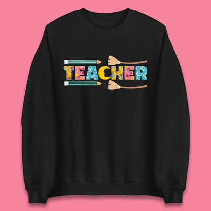 Halloween Teacher Spooky Teacher Ghost Halloween School Unisex Sweatshirt