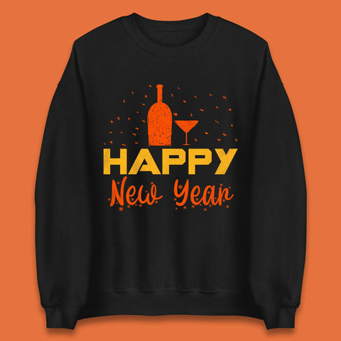 Happy New Year Wine Drinking Unisex Sweatshirt
