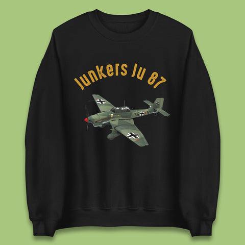 Junkers Ju 87 Or Stuka Dive Bomber And Ground Attack Aircraft Vintage Retro Fighter Jets World War II Remembrance Day Royal Air Force Unisex Sweatshirt