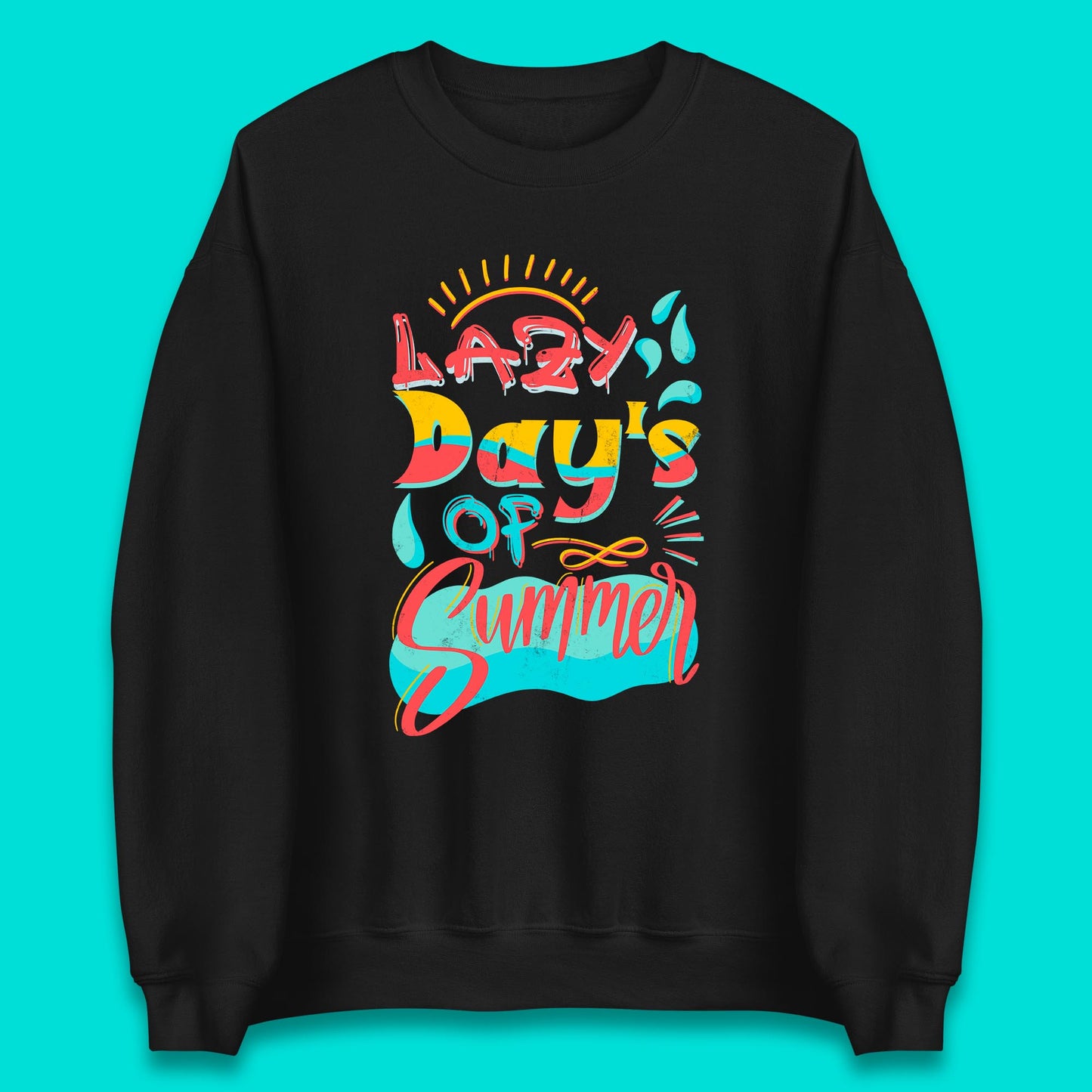 Lazy Days Of Summer Vintage Retro Sunset Surfer Beach Holiday Trip Unisex Sweatshirt
