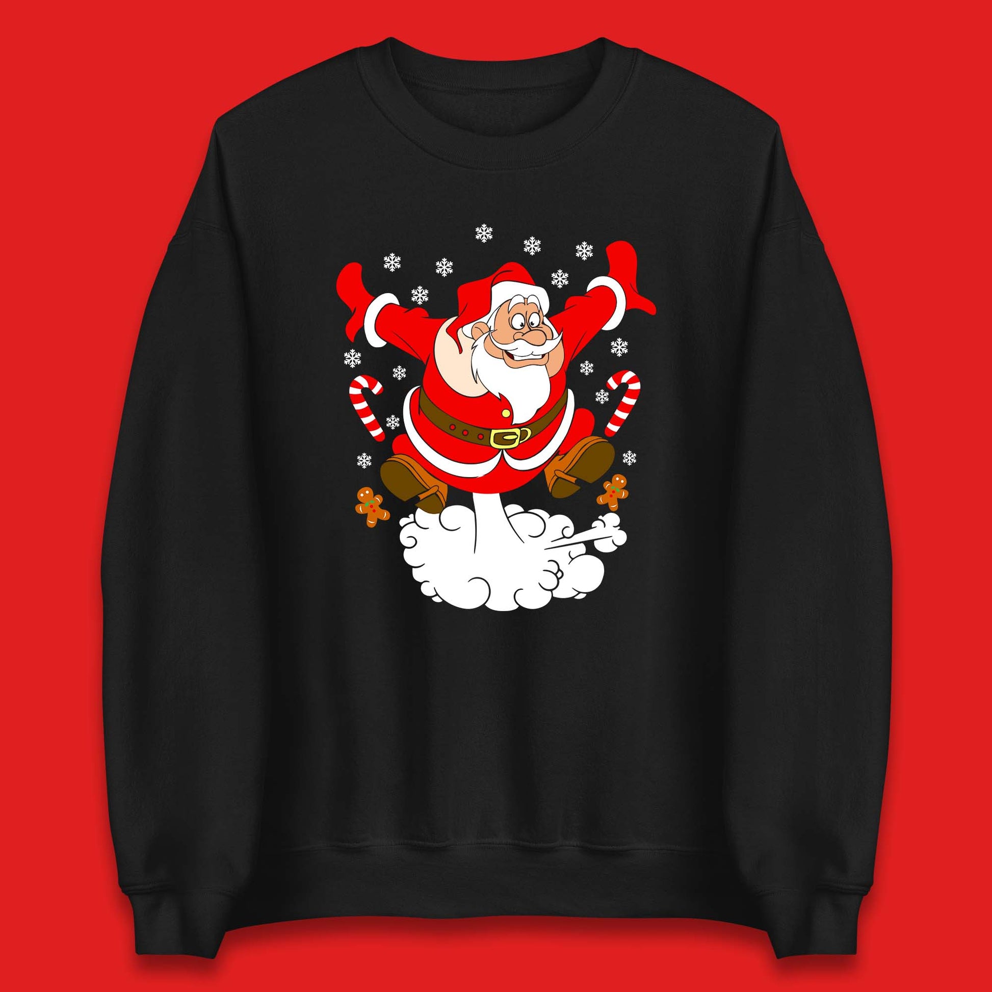 farting santa claus christmas sweatshirt