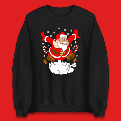 Flying Farting Santa Merry Fartmas Funny Christmas Holiday Gag Unisex Sweatshirt