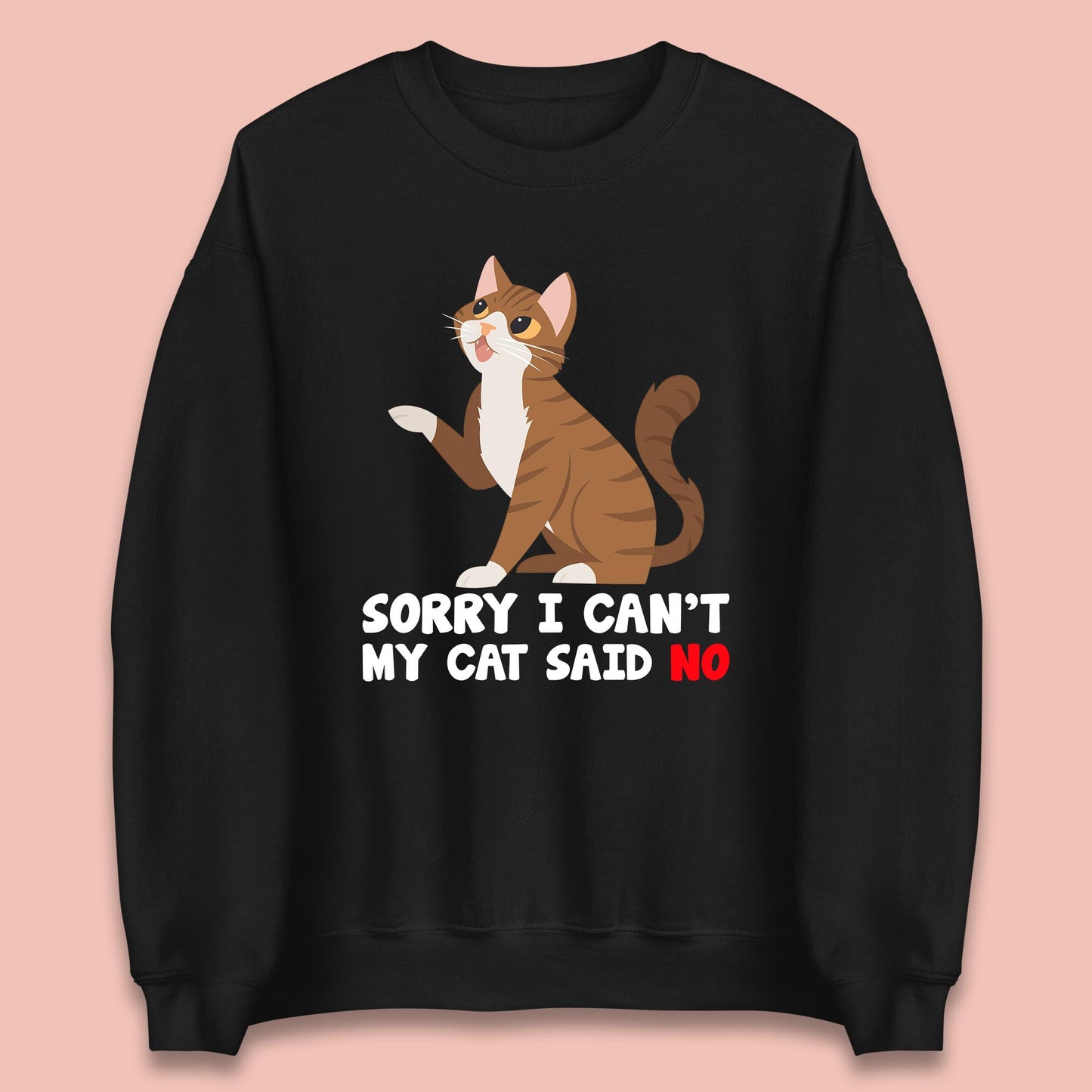 Sorry I Can't, My Cat Said No Funny Cats Lover Gift Unisex Sweatshirt