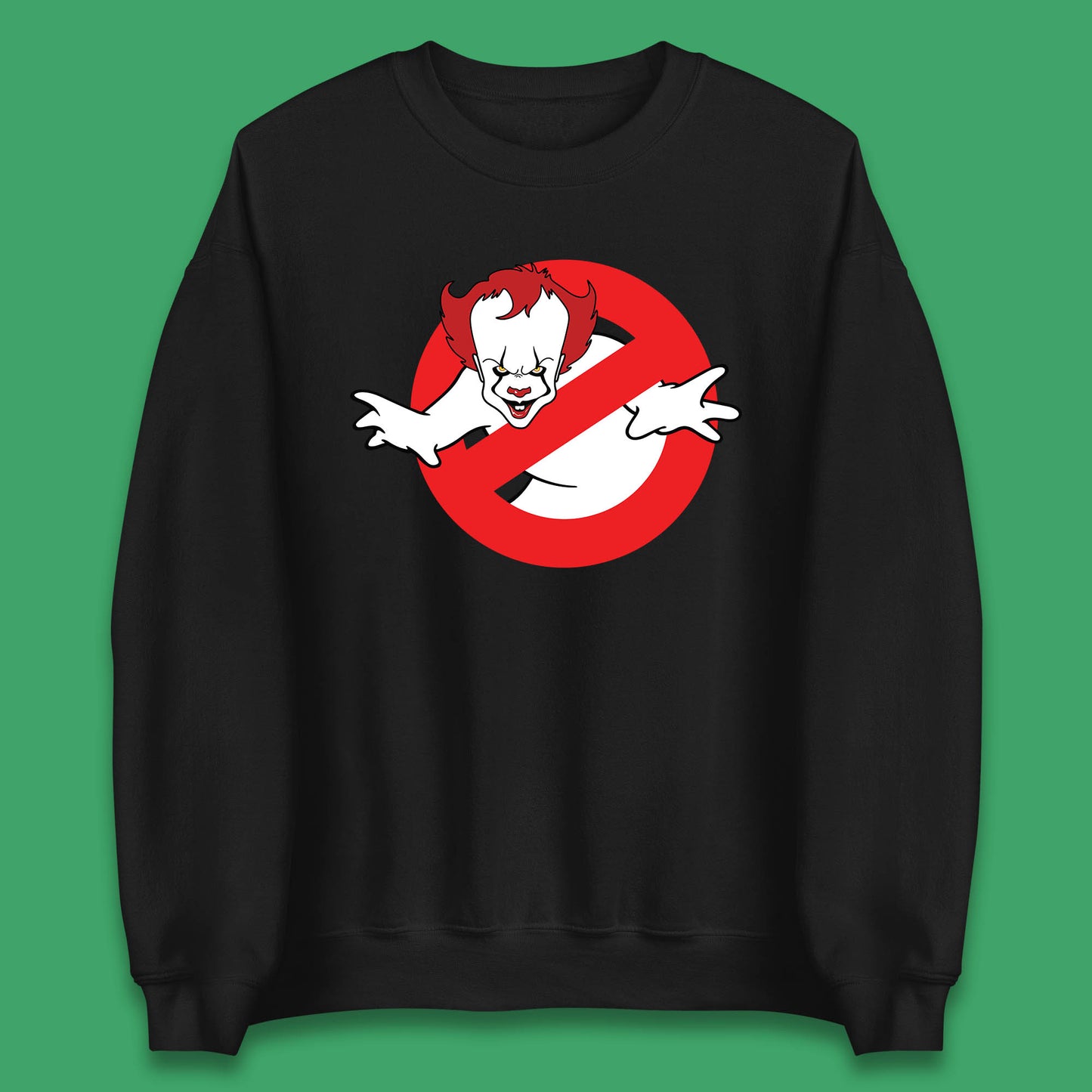 The Real Ghostbusters No Ghost Halloween IT Pennywise Clown Movie Mashup Parody Unisex Sweatshirt