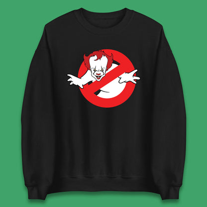 The Real Ghostbusters No Ghost Halloween IT Pennywise Clown Movie Mashup Parody Unisex Sweatshirt