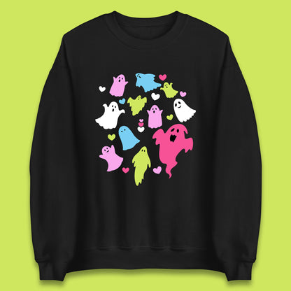 Halloween Flying Ghosts Horror Scary Boo Ghostly Halloween Spooky Ghost Unisex Sweatshirt