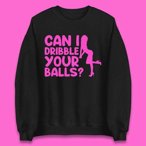 Can I Dribble You Balls? Offensive Adult Humor Gift Unisex Sweatshirt
