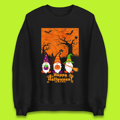 Happy Halloween Gnomies Spooky Witch Gnomes Scary Halloween Trees Gnome Lover Unisex Sweatshirt