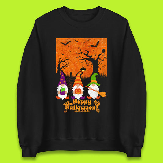 Happy Halloween Gnomies Spooky Witch Gnomes Scary Halloween Trees Gnome Lover Unisex Sweatshirt