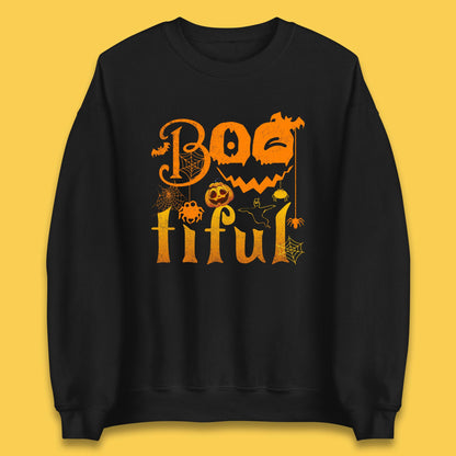 Bootiful Halloween Ghost Funny Boo Ghost Scary Spooky Season Unisex Sweatshirt