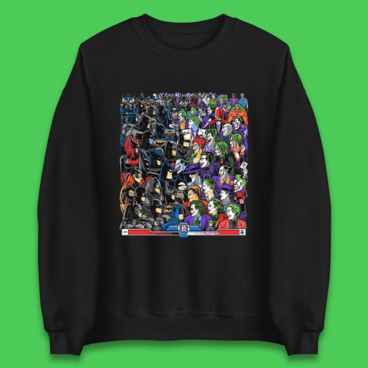 Bats VS Clowns DC Comics Batmans VS Joker Clowns Fighting Spoof Supervillain Comic Book Character Unisex Sweatshirt