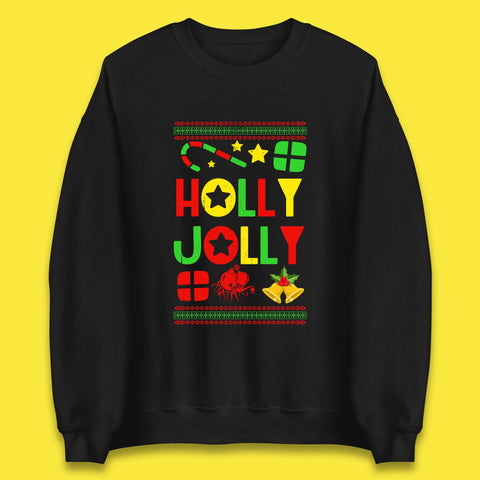 Holly Jolly Merry Christmas Retro Holly Jolly Vibes Vintage Xmas Unisex Sweatshirt