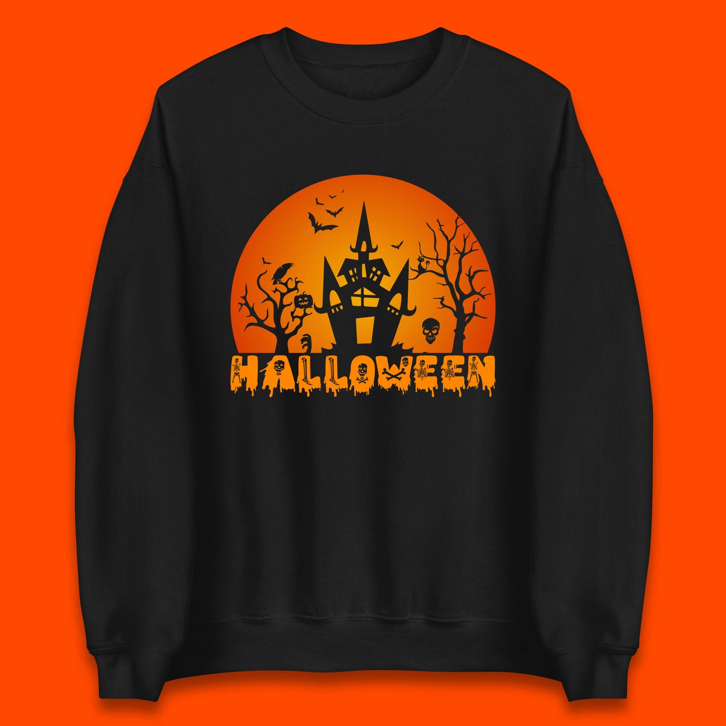 Halloween Horror Scary Hunted House Scary Spooky Night Festive Gift Unisex Sweatshirt