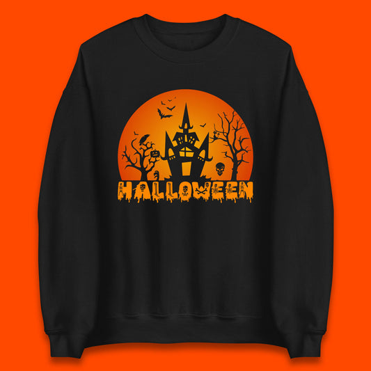 Halloween Horror Scary Hunted House Scary Spooky Night Festive Gift Unisex Sweatshirt