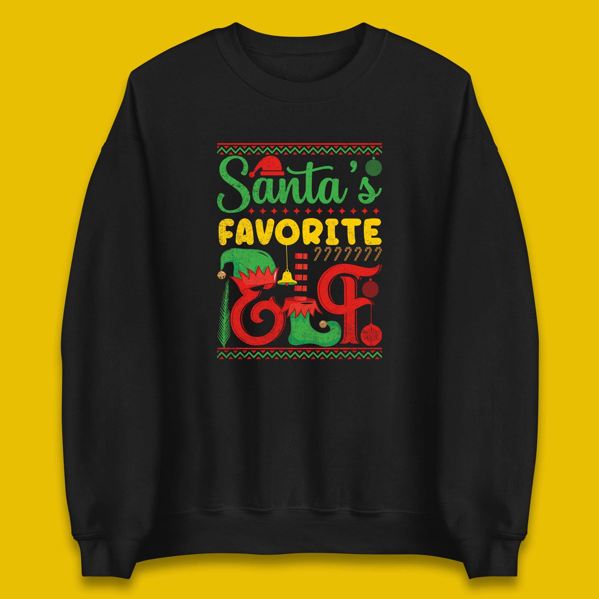 christmas santas favorite elf costume sweatshirt