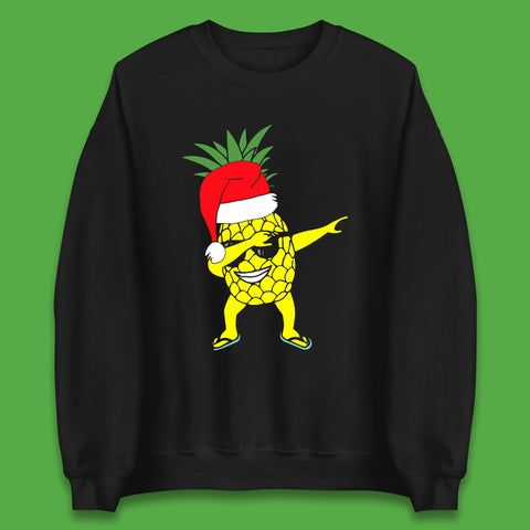 Dabbing Santa Pineapple Sunglasses Christmas In July Funny Santa Summer Vacation Xmas Unisex Sweatshirt
