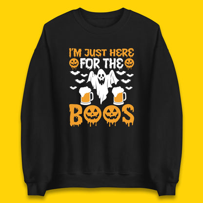 I'm Just Here For The Boos Halloween Boo Ghosts Drinking Beer Unisex Sweatshirt