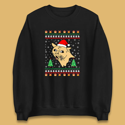 coughing cat christmas sweatshirt