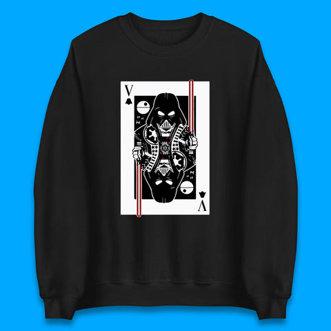 Star Wars Fictional Character Darth Vader Playing Card Vader King Card Sci-fi Action Adventure Movie 46th Anniversary Unisex Sweatshirt