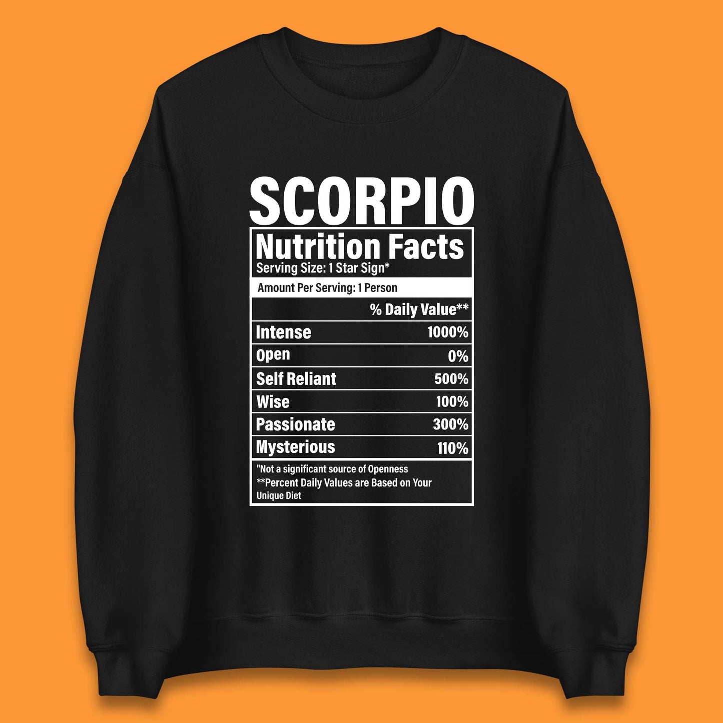 Scorpio Nutrition Facts Unisex Sweatshirt