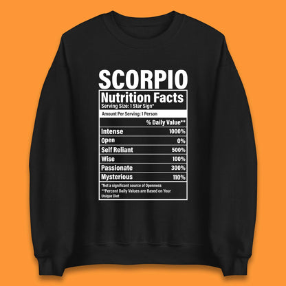 Scorpio Nutrition Facts Unisex Sweatshirt