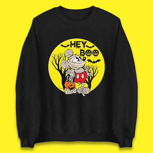 Hey Boo Disney Halloween Mickey Mouse Mummy Trick Or Treat Spooky Vibes Unisex Sweatshirt