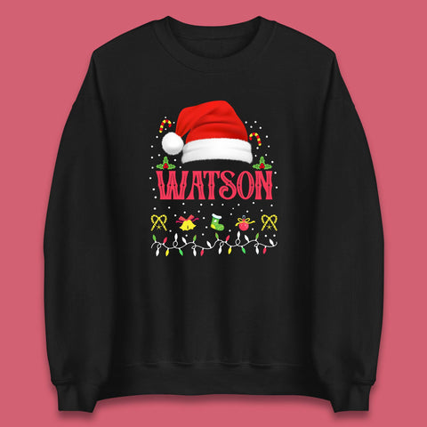 Personalised Merry Christmas Your Name Santa Claus Hat Winter Festive Xmas Unisex Sweatshirt