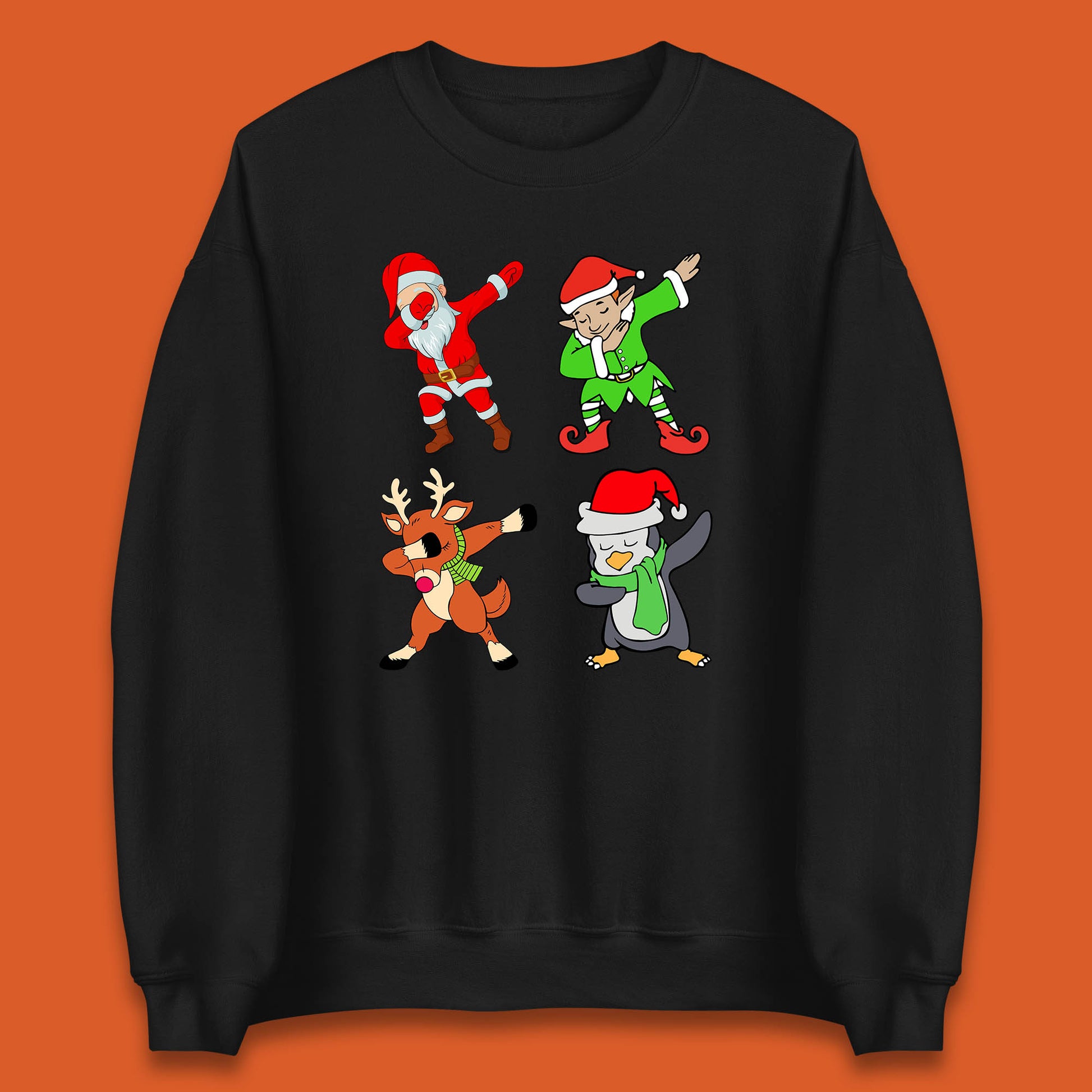 santa claus & friends dabbing sweatshirt