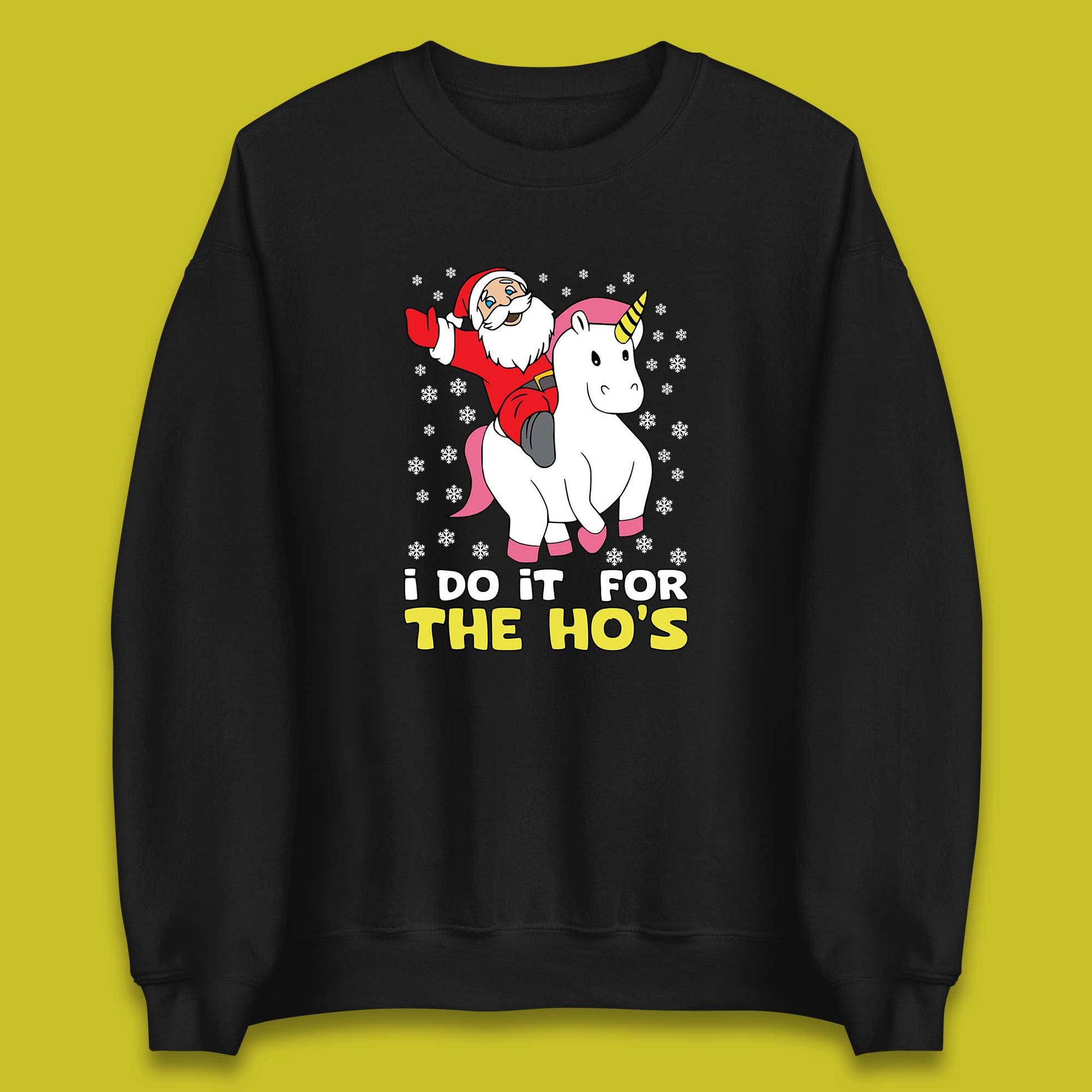 santa riding unicorn sweatshirt
