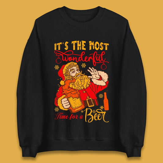 Santa Beer Time Christmas Unisex Sweatshirt