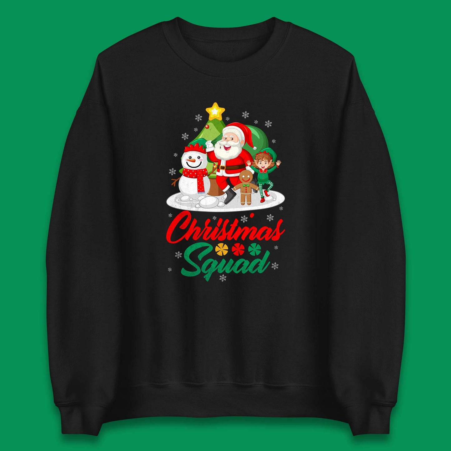 christmas squad santa claus snowman elf gingerbread sweatshirt