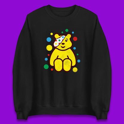Children In Need Sitting Spotty Pudsey Bear Charity Raising Spotty Day Unisex Sweatshirt