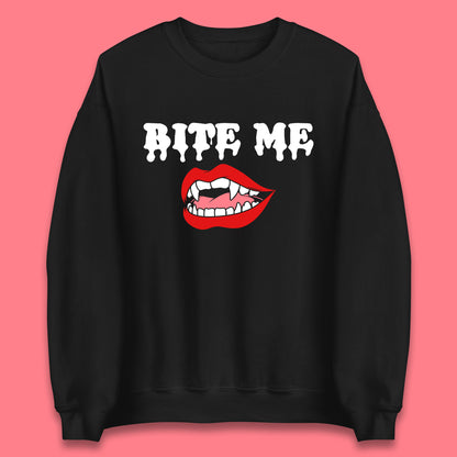 Bite Me Vampire Fangs Halloween Lips Horror Halloween Party Costume Unisex Sweatshirt